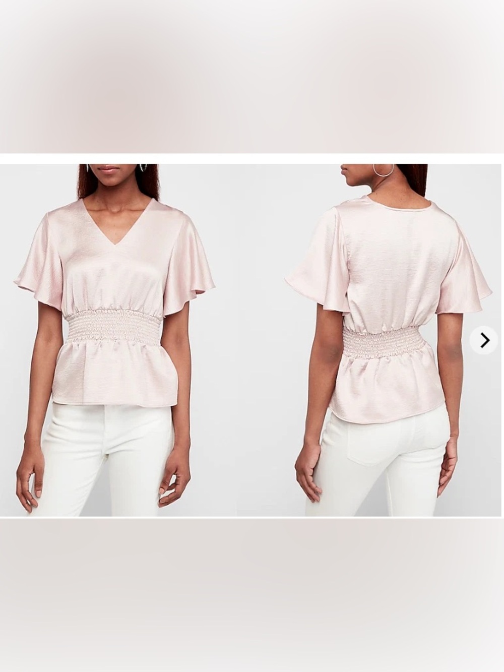 Express Satin Smocked Blouse